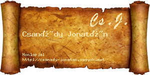 Csanády Jonatán névjegykártya